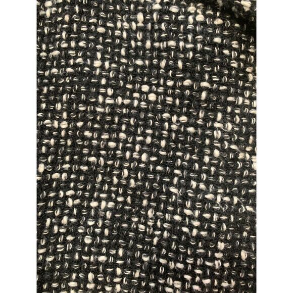 Vintage 90s Black White Tweed Tailored Cropped Blazer Jacket Classic Wool Small - Picture 8 of 9